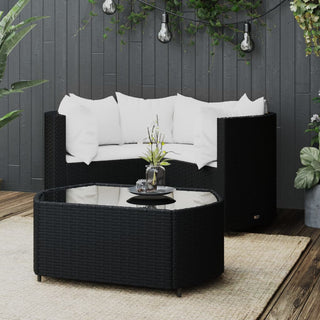 Loungeset Met Kussens Poly Rattan