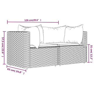 Tuinhoekbanken Met Kussens 2 St Poly Rattan