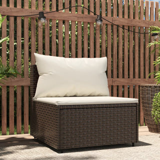 Tuinmiddenbank Met Kussens Poly Rattan