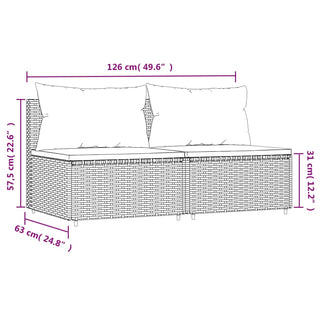 Tuinmiddenbanken Met Kussens 2 St Poly Rattan