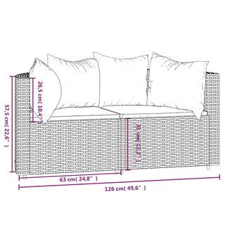 Tuinhoekbanken Met Kussens 2 St Poly Rattan