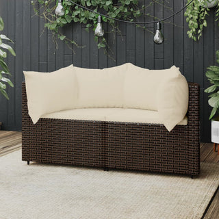 Tuinhoekbanken Met Kussens 2 St Poly Rattan