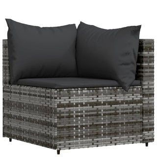 3-Delige Loungeset Met Kussens Poly Rattan