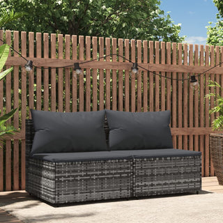 Tuinmiddenbanken Met Kussens 2 St Poly Rattan