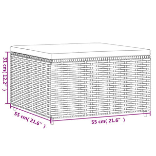 Voetensteun Met Kussen Poly Rattan