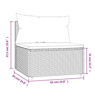 Tuinmiddenbank Met Kussens Poly Rattan