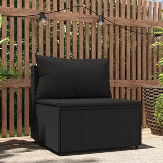 Tuinmiddenbank Met Kussens Poly Rattan