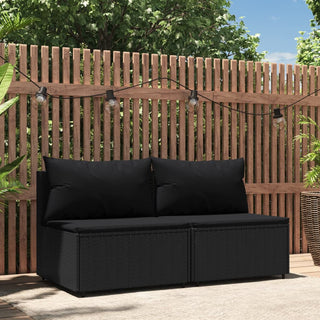 Tuinmiddenbanken Met Kussens 2 St Poly Rattan