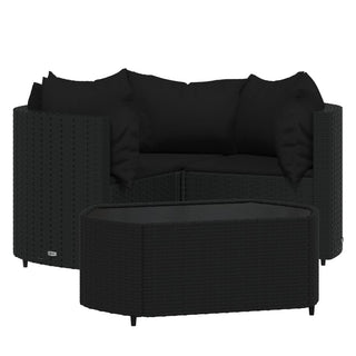 Loungeset Met Kussens Poly Rattan