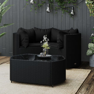 Loungeset Met Kussens Poly Rattan