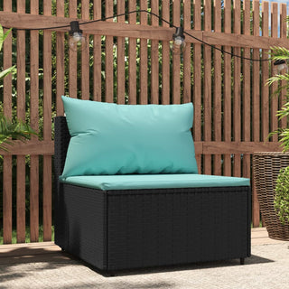 Tuinmiddenbank Met Kussens Poly Rattan