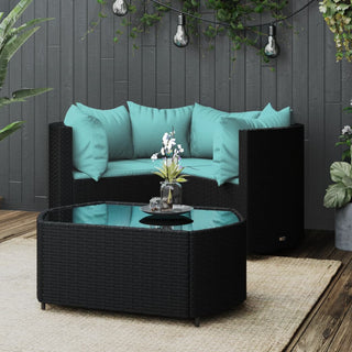 Loungeset Met Kussens Poly Rattan