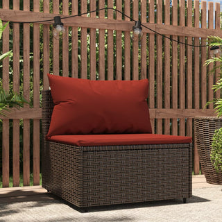 Tuinmiddenbank Met Kussens Poly Rattan