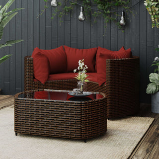 Loungeset Met Kussens Poly Rattan