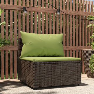 Tuinmiddenbank Met Kussens Poly Rattan