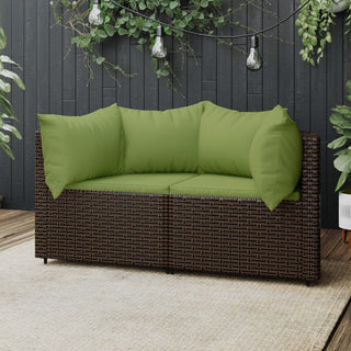 Tuinhoekbanken Met Kussens 2 St Poly Rattan