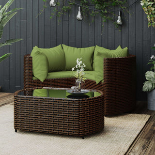 Loungeset Met Kussens Poly Rattan