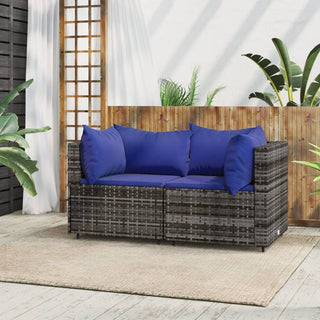 Tuinhoekbanken Met Kussens 2 St Poly Rattan