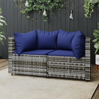 Tuinhoekbanken Met Kussens 2 St Poly Rattan