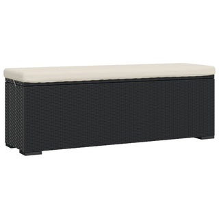 Voetenbankje Met Kussen 110X30X40 Cm Poly Rattan