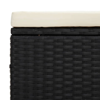 Voetenbankje Met Kussen 110X30X40 Cm Poly Rattan