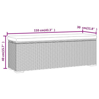 Voetenbankje Met Kussen 110X30X40 Cm Poly Rattan