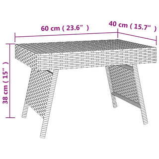 Bijzettafel Inklapbaar 60X40X38 Cm Poly Rattan