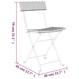 Bistroset Inklapbaar Poly Rattan