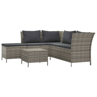 Loungeset Met Kussens Poly Rattan