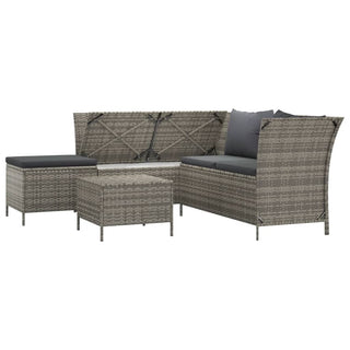 Loungeset Met Kussens Poly Rattan