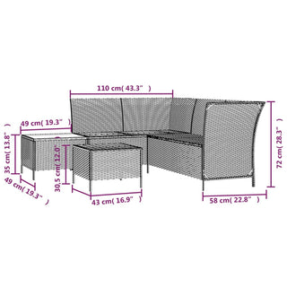 Loungeset Met Kussens Poly Rattan