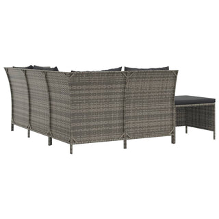 Loungeset Met Kussens Poly Rattan