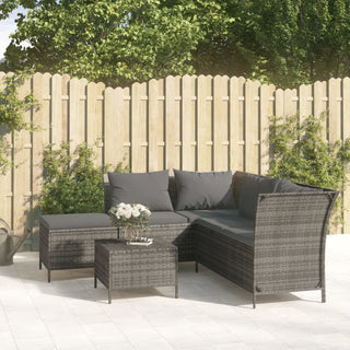 Loungeset Met Kussens Poly Rattan