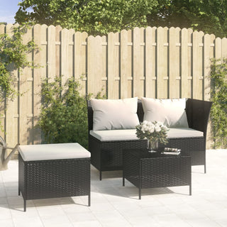 Loungeset Met Kussens Poly Rattan