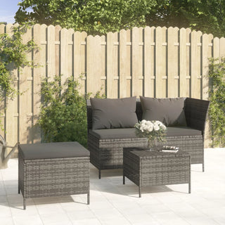 Loungeset Met Kussens Poly Rattan