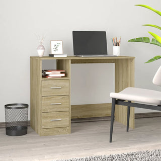 Bureau Met Lades 102X50X76 Cm Bewerkt Hout