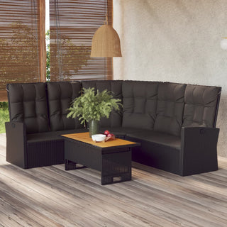 Loungeset Met Kussens Poly Rattan