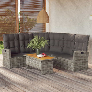 Loungeset Met Kussens Poly Rattan