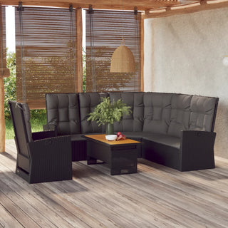 Loungeset Met Kussens Poly Rattan