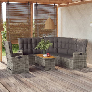 Loungeset Met Kussens Poly Rattan