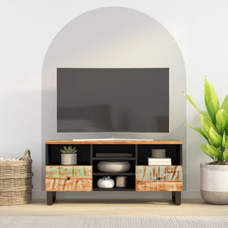 Tv-Meubel 100X33X46 Cm Massief Mangohout En Bewerkt Hout