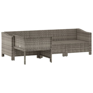 4-Delige Loungeset Met Kussens Poly Rattan Grijs