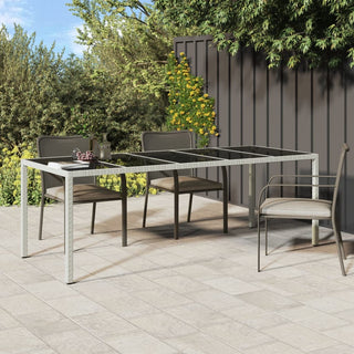 Tuintafel 250X100X75 Cm Gehard Glas En Poly Rattan