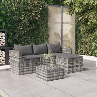 Loungeset Met Kussens Poly Rattan