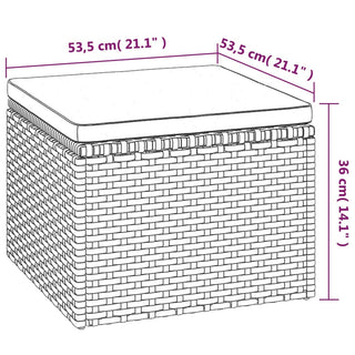 Tuinbank 3-Zits Met Dak En Voetenbank Poly Rattan