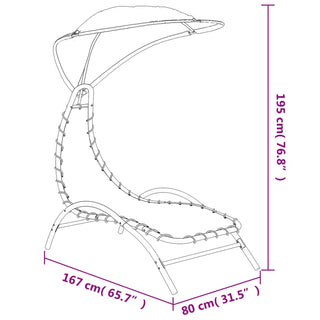 Ligbed Met Luifel 167X80X195 Cm Stof En Staal