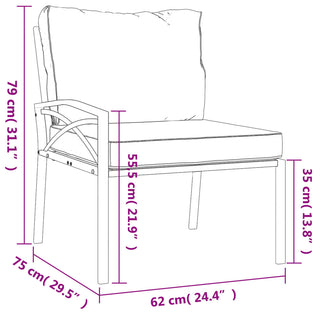 Tuinstoelen Met Grijze Kussens 62X75X79 Cm Staal