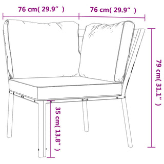 Tuinstoel Met Grijze Kussens 76X76X79 Cm Staal