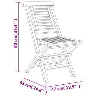 Tuinstoelen Inklapbaar 47X63X90 Cm Massief Teakhout