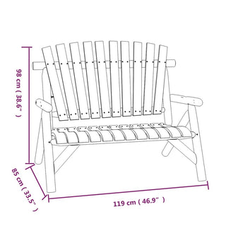 Tuinbank 2-Zits 119X85X98 Cm Massief Vurenhout